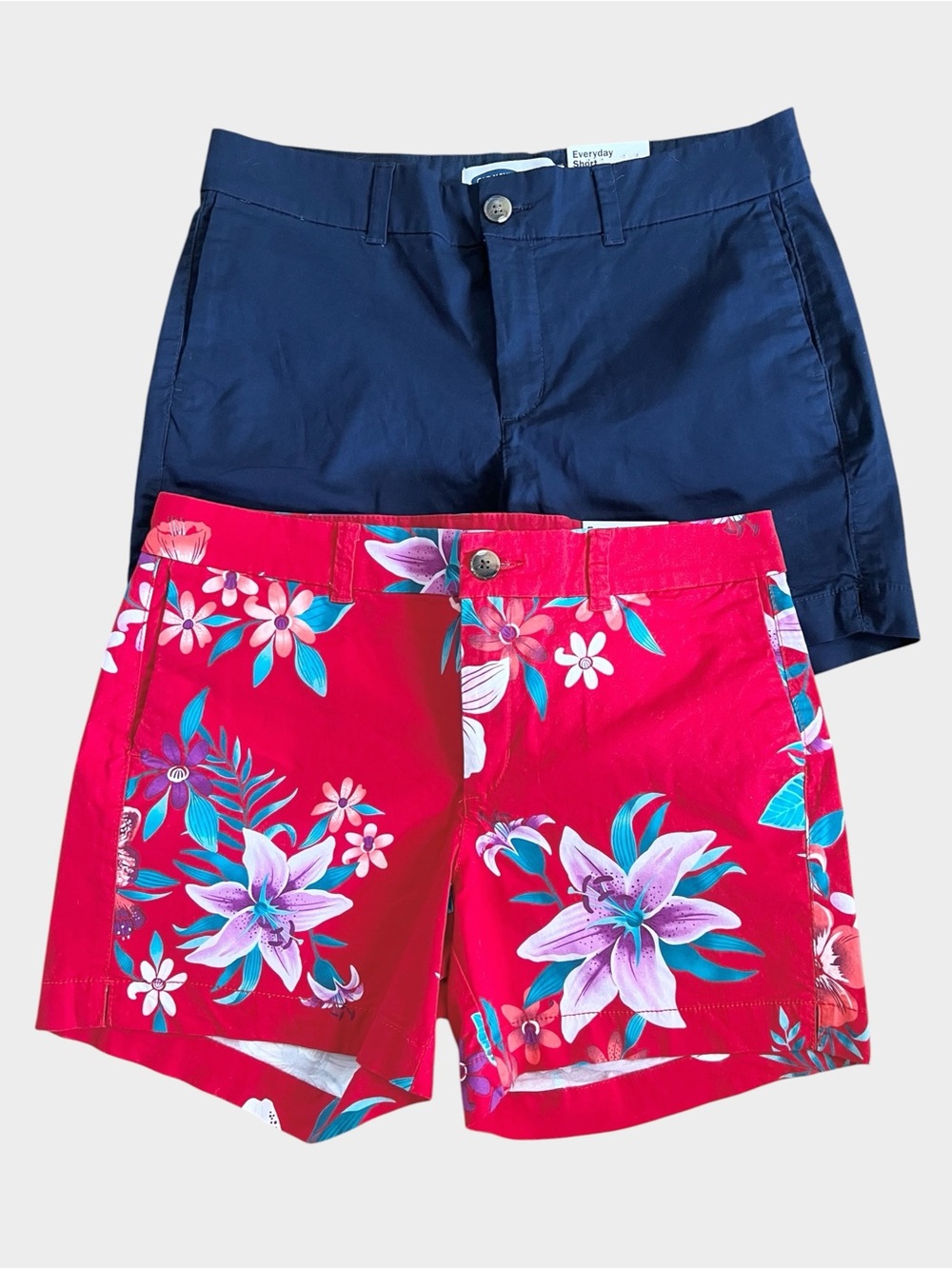 BOGO Everyday Shorts Pack - Navy & Red Floral Shorts